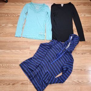 Basic Zip Hoodie & Pullover Tops Lot of 3 Long Sleeves Size Small Target Shirts